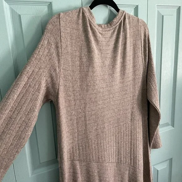 Soft Surroundings Clio Long Sleeve Maxi Dress Large Brown Heather Rib Knit 2FM13 - Picture 8 of 9